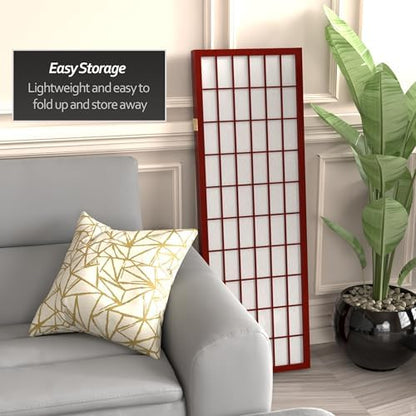 4 ft. Short Window Pane Shoji Screen - Rosewood - 3 Panels