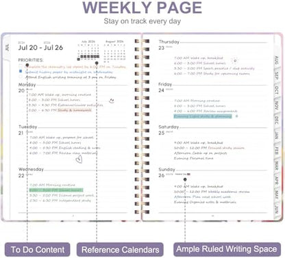 Planner 2026-2027, Weekly and Monthly Academic Planner, July 2026 - June 2027, Hardcover Calendar Agenda Book for School Year Planning, School Supplies for Teacher and Student, A5(6.3'' x 8.5'')