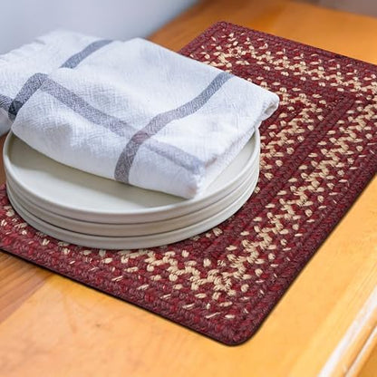 Homespice Autumn Maple Jute Braided Table Mats, Rect 10x15 Set of 4