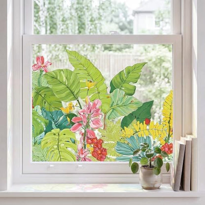 ADD.HERES Stained Glass Window Film, Window Film Decorative, 17.5 x 78.7 in