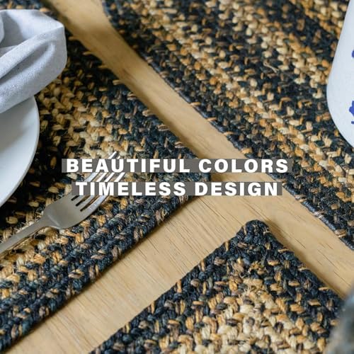 Homespice Kilimanjaro Jute Braided Chair Pads, Round 15" Set of 2