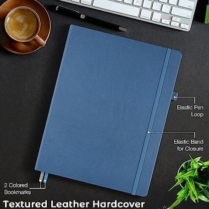 Dotted Journal, 8.5" x 11" Hardcover Leather Notebook, No Bleed Thick Paper