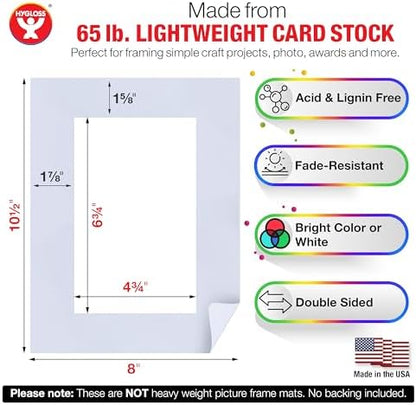 Hygloss 12 Pack Paper Picture Frames, White cardstock Photo Frame 8x10.5-Inch, Papers Frames to Decorate for Wedding Birthday DIY Classroom Crafts and Decorations