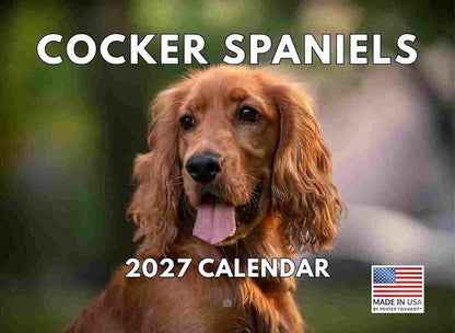 Cocker Spaniel Calendar 2027 Monthly Wall Calender 12 Month