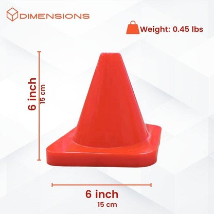 6, 9, 12, 18, 28 Inch Sports Training Traffic Cones - Durable Orange Cones for Soccer, Football, Basketball, Agility Drills, Parking, Safety, Road Use (Set of 12)