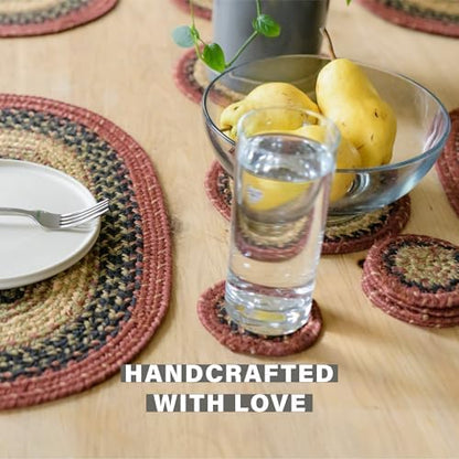 Homespice Highland Braided Trivets Ideal as Hot Pads, Round 8" Set of 3