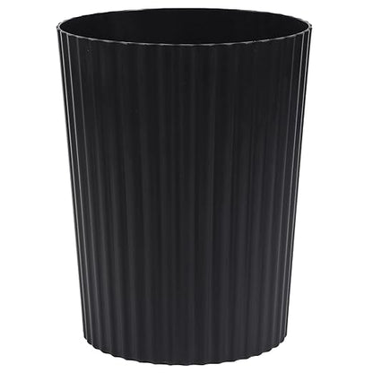 JiatuA Small Trash Can Plastic Wastebasket Round Garbage Container Bin for Bathroom, Kitchen, Bedroom, Home Office, College Dorm, Black