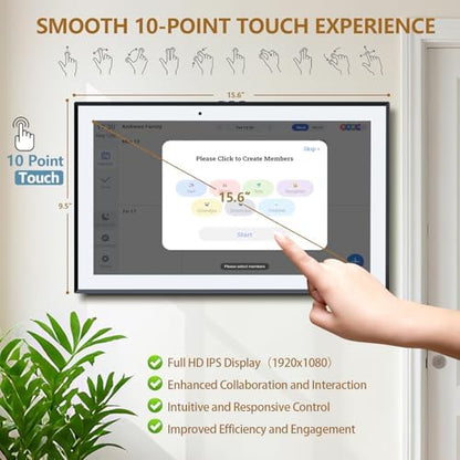 15.6 Inch Digital Calendar Wall Touch Screen Chore Chart, HD Electronic Smart Family Calendar Interactive Display Calendar and Cloud Photo, Gifts for Women Men Kids, Gifts for Mom Dad