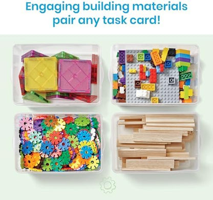 hand2mind STEM Bins Comprehensive Set by Brooke Brown, STEM Bins for Classroom, STEM Manipulatives for Elementary, STEM Activities, Kids Engineering Building Kits, Science Teacher Supplies (Set of 16)