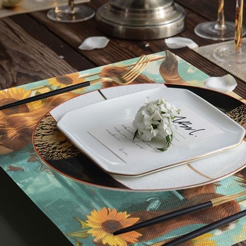 ALAZA Highland Cattle in an Iron Can Set of 4 Placemats Rectangle Table Mat for Dining Table Restaurant Kitchen Home Decor, 12" x 18"