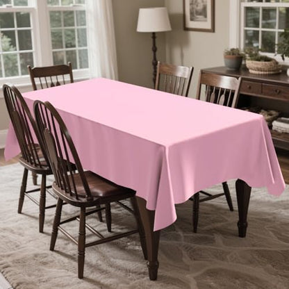 CXPSINC 54 Inch X 100 Feet Plastic Table Cover Roll Disposable Tablecloth with Slide Cutter for All Type/Shape Tables | Party, Banquet, Birthdays, Weddings(Pink, 100 Feet)