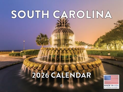 South Carolina Calendar 2026 Wall 12 Month Monthly SC Scenic Souvenirs Themed Gifts | American Made In The USA