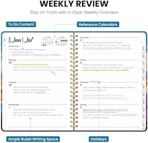 Large Planner 2026-2027, A4 (8.5" x 11") Hardcover Weekly & Monthly Planner July 2026 - June 2027 with Monthly Tabs, Academic Planner for School, Work and Office, Tulip Fields