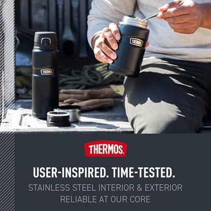 THERMOS Stainless King Vacuum-Insulated Food Jar, 24 Ounce, Matte Black