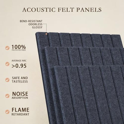 JBER Cork Board Alternative, 6 Pack 36" x 24" Felt Board, Starlight Blue