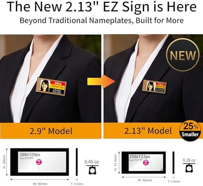 [Santek] EZ Sign NFC E-Paper Display – No Battery, Ultra-Thin 0.13”, Rewritable 4-Color Digital Display, App-Controlled (iOS/Android/PC), IP65 (Gold, 2.13" 6pcs, No Stand and Clip Included)