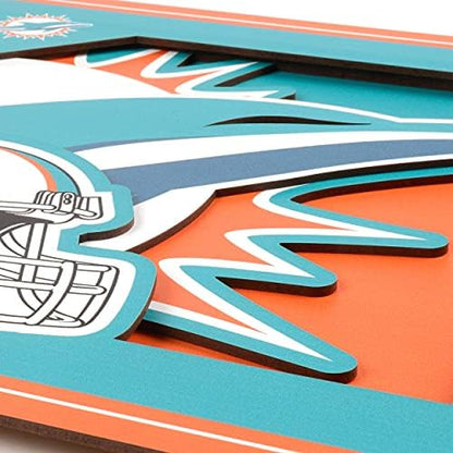 YouTheFan NFL Miami Dolphins 3D Logo Series Wall Art