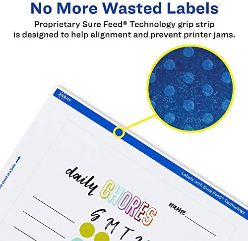 Avery® Printable Durable White Rectangle Labels, Sure Feed® Technology, 5" x 7", Waterproof Labels, Laser & Pigment-Based Inkjet Compatible, 200 Total, Great for Product Branding, Marketing, and More