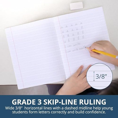 Roaring Spring Paper Products Composition Book, Grade 3 Ruled, 50 Sheets, 9-3/4 x 7-3/4 Inches, Red (ROA77922)