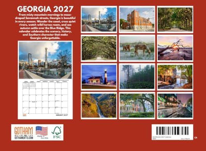 Georgia Calendar 2027 Monthly Wall Calender 12 Month