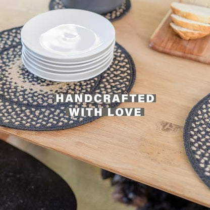 Homespice Manchester Jute Braided Table Runner, Oval 8x28 Set of 2