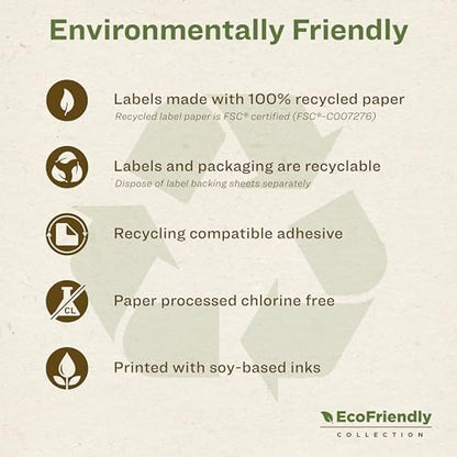 Avery® EcoFriendly Recycled Shipping Labels, 3-1/3" x 4", White, Permanent Label Adhesive, 600 Printable Labels (48464)