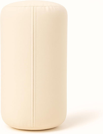 Yogikuti Iyengar Yoga Bolster Pillow for Restorative Yoga & Meditation Poses – 100% Cotton, Firm & Durable Cylindrical Cushion with Washable Cover, Perfect for Balance & Supportive Asanas (White)