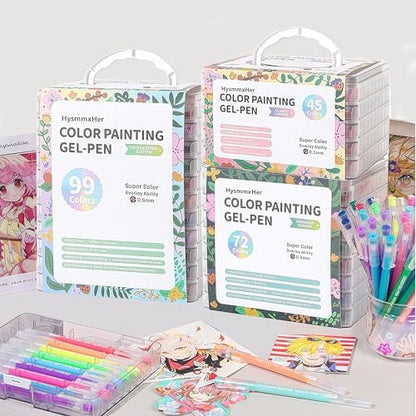 45 Colored Gel Pens Set, 0.6mm Fine Point for Black Paper & White Paper, Pens for Journaling, Adult Coloring Books, Bible, Drawing, Note Taking, Art & Journaling Supplies