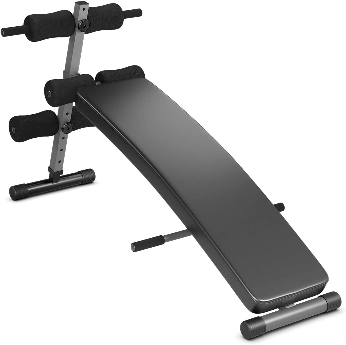 GYMAX Sit Up Bench, 440lbs Adjustable Incline Sit up Bench for Abs, Utility Workout Training Slant Bench for Home Gym, Multifunctional Exercise Fitness Equipment for Strength Training, Crunch Board Ab Bench