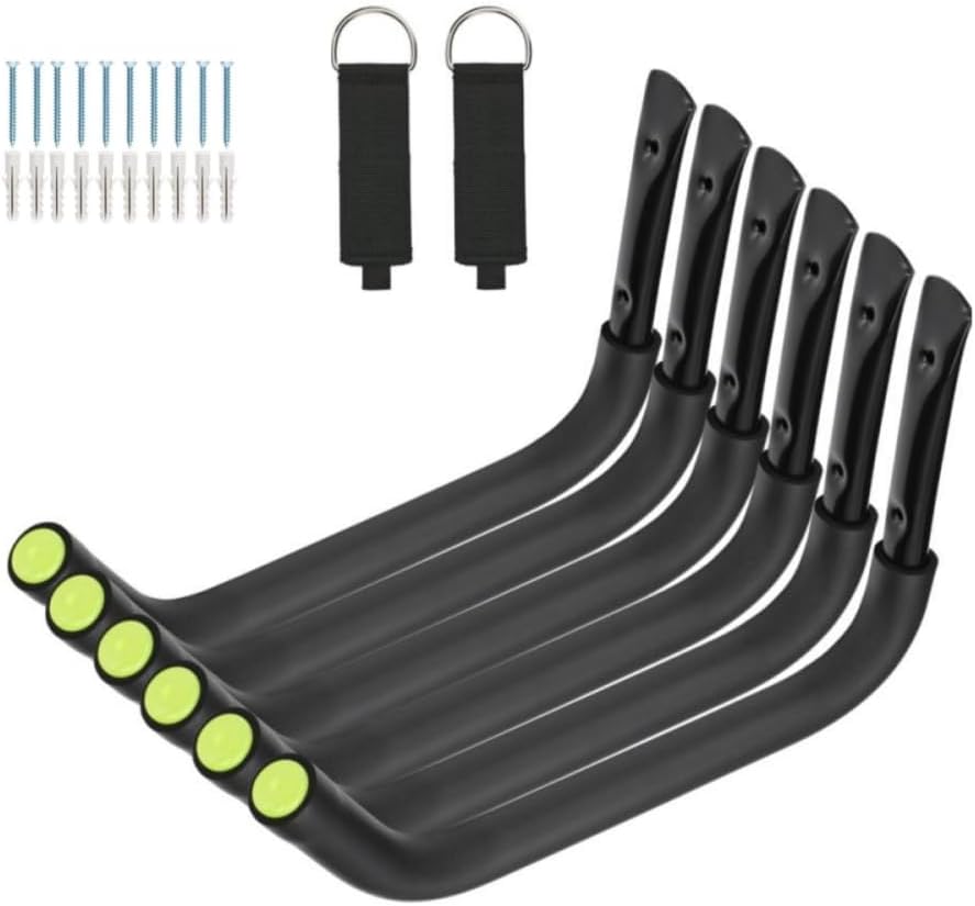 Garage Storage Heavy Duty Hooks, 15Inch Jumbo Arm Kayak Rack, Heavy Duty Wall Hooks for Canoe, Ladder, Bicycle, Folding Chairs, Surfboard, Snowboard, Hose and Tools (6 Pack)