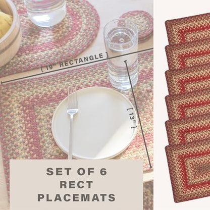 Homespice Cider Barn Jute Braided Placemats, Rect 13x19 Set of 6