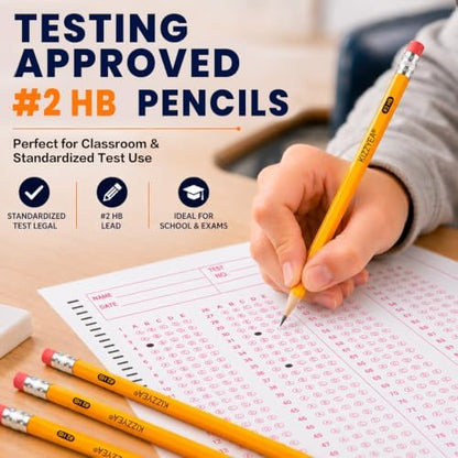 Pre-Sharpened Pencils Bulk Wood-Cased #2 HB Pencils 720 Count 24 Sharpeners
