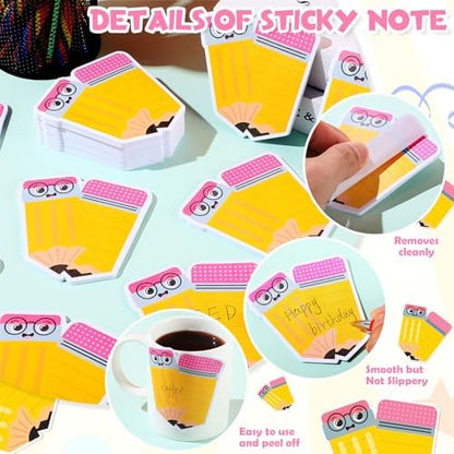 96 Pads 2880 Sheets Teacher Sticky Notes Pencil Note Pads Appreciation Gifts Self Adhesive Memo Pad Cute Gifts