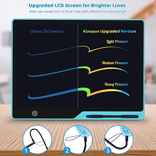 LCD Writing Tablet,16 Inch Colorful Screen Rechargeable Doodle Board Toddler Educational Toys for 3 4 5 6 Years Old Boys Girls Reusable Portable Drawing Tablet Christmas Toys Gifts for Kids (Blue)