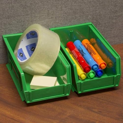 Akro-Mils 30220 AkroBins Plastic Storage Bins, 7"x4"x3", Green, 24-Pack