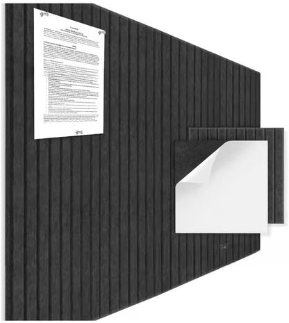 Felt Bulletin Board 36"x 24"-6 Felt Tiles Cork Board Wall Panels Home Office Wall Fabric Pin Board for Classroom/Kids Art Display/Photo Picture Wall/Acoustic,Self-Adhesive,Black
