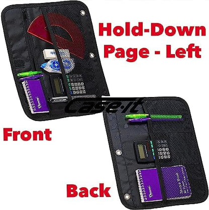 Case-it The Dual 2-in-1 Zipper Binder Two 1.5-Inch D-Rings, 600 Sheet Capacity, Pencil Pouch & Multiple Pockets School & Office Organizer with Shoulder Strap Dual-101 Fire Engine Red(Pack of 6)