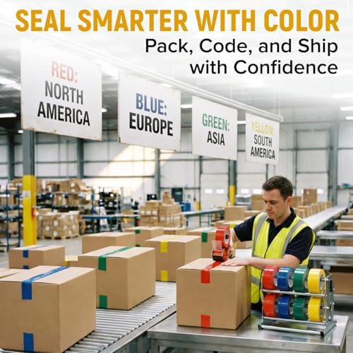 3" x 110 Yards Yellow Packing Tape, 2 Rolls - 2.0 Mil Carton Sealing Tape
