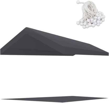 10' x 20' Upgraded Carport Replacement Canopy Cover Grey for Car Garage Shelter Party Tent Top Tarp with Ball Bungees (Only Top Cover, Frame is not Included)