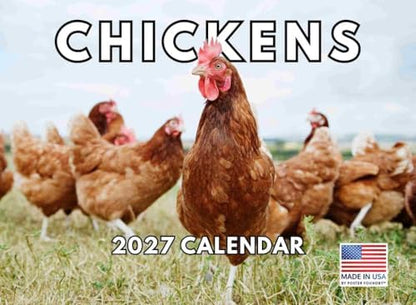 Chicken Calendar 2027 Monthly Wall Calender 12 Month