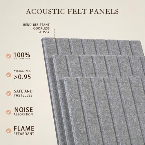 JBER Cork Board Alternative, 6 Pack 36" x 24" Felt Board, Light Gray