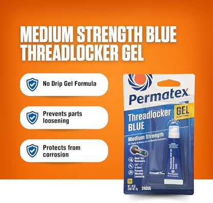 Permatex 24005 Medium Strength Threadlocker Blue Gel, 5 g