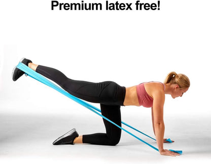Resistance Band for Working Out - 8,16,24 Yard Resistance Bands Bulk Rolls - 10 Strengths in Light Medium and Heavy Exercise Bands - Latex Free Workout Bands Including iPhone App and e-Book