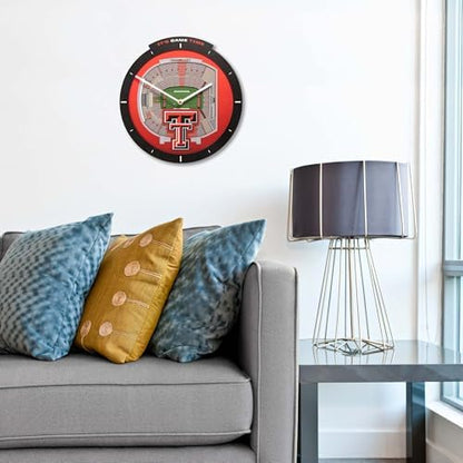 YouTheFan NCAA Texas Tech Red Raiders StadiumView 3D Wall Clock