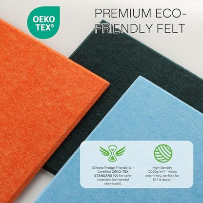 MaxGear Felt Bulletin Board 48" x 36", Orange Felt Wall Tiles Wall Decor