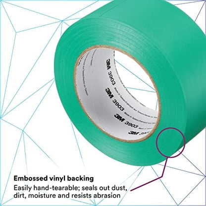 3M Vinyl Duct Tape 3903, Green, 2 in x 50 yd, 6.5 mil