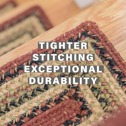 Homespice Highland Jute Braided Stair Treads, Rect 8x28 Set of 13