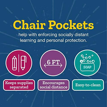 Really Good Stuff Store More Dual Storage Deep-Pocket Chair Pockets, 6-Pack