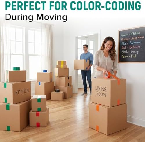 2" x 110 Yards Green Packing Tape, 4 Rolls