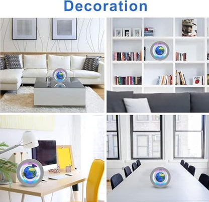 Flagest Magnetic Levitation Floating Globe - Levitating O Shape Globe with LED Lights for Education Home Office Desk Decor - Birthday Holiday Party Gift (4Inches）